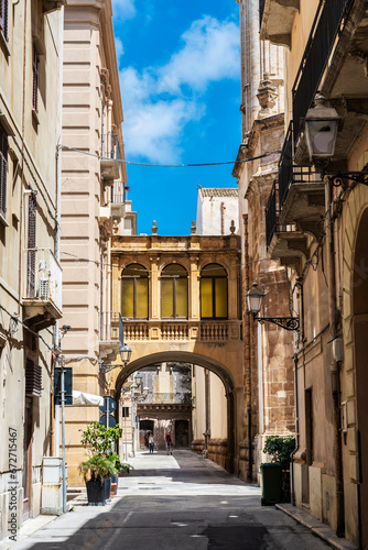 Street in the old town in Marsala, Sicily, Italy