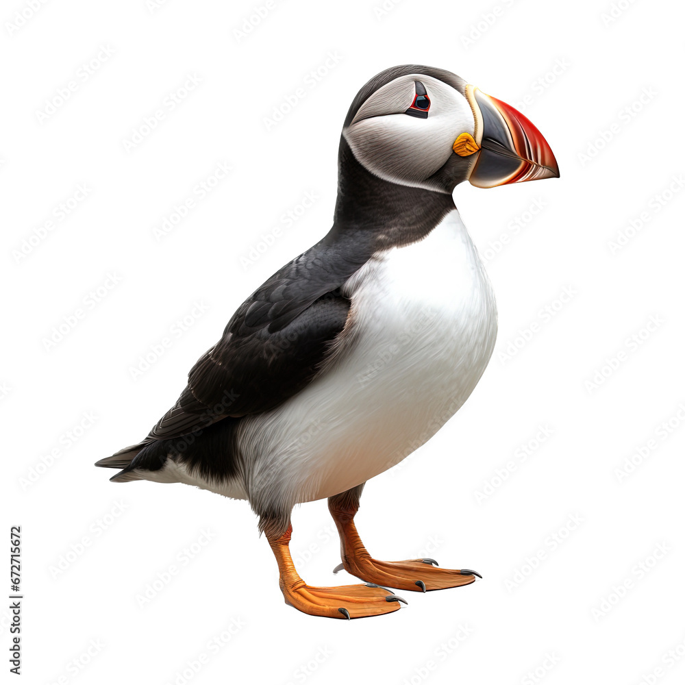 Naklejka premium Atlantic puffin or common puffin bird isolated from background