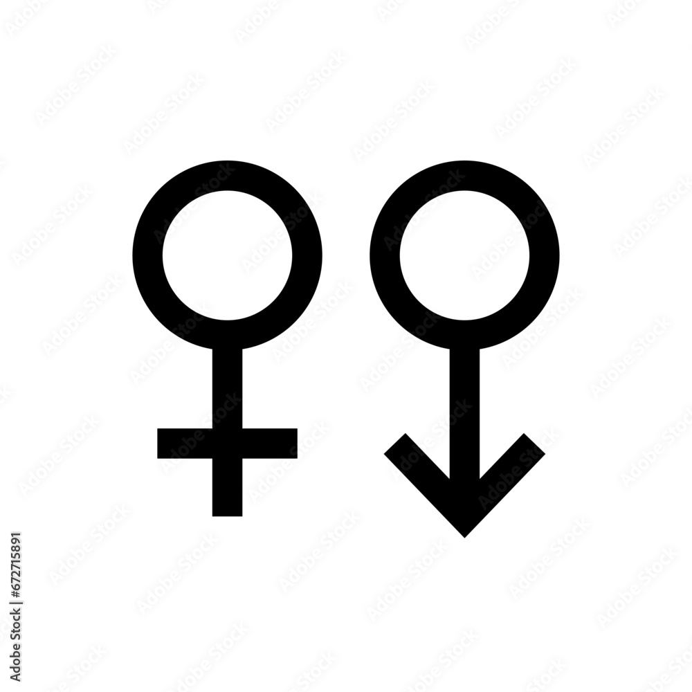 male and female gender symbols line vector icon isolated male and female gender symbols line vector icon isolated