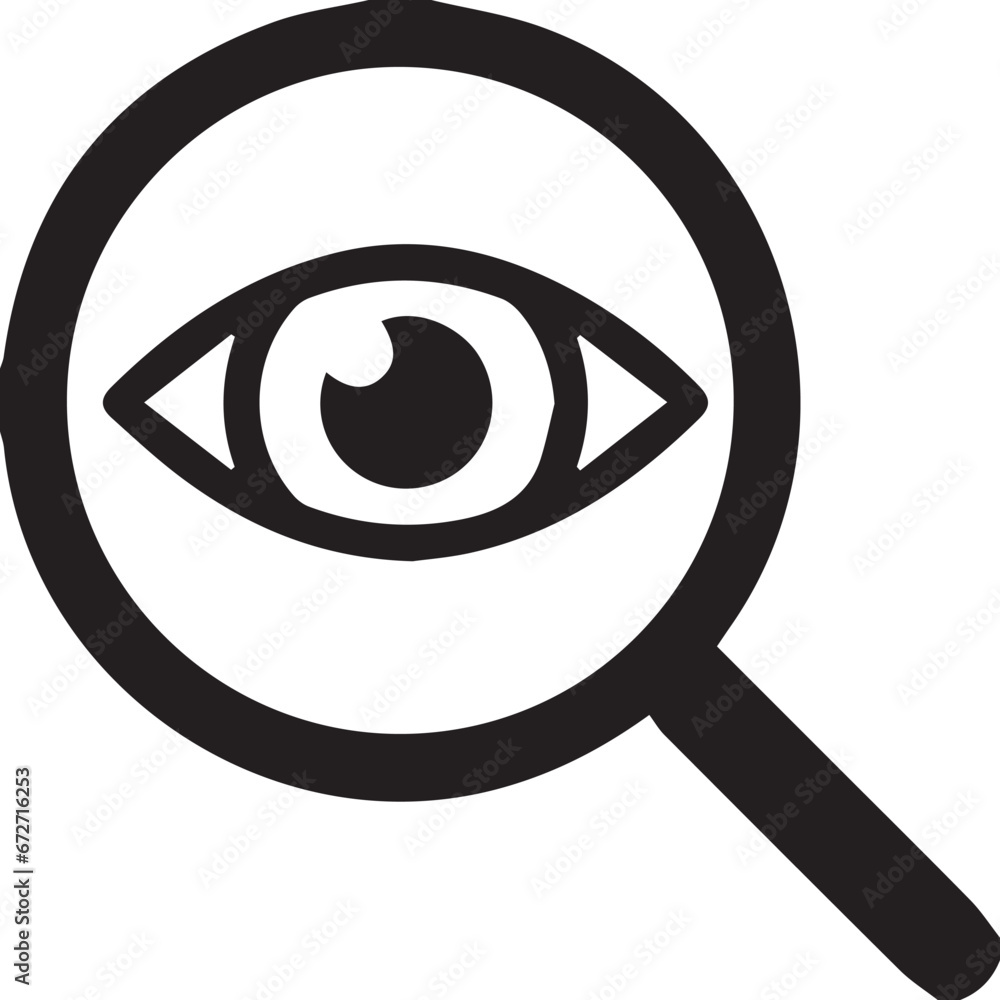 magnifier with eye icon on write background. flat style. magnifying glass and eye sign. search glass symbol. Pro Vector magnifier with eye icon on write background. flat style. magnifying glass and eye sign. search glass symbol. Pro Vector