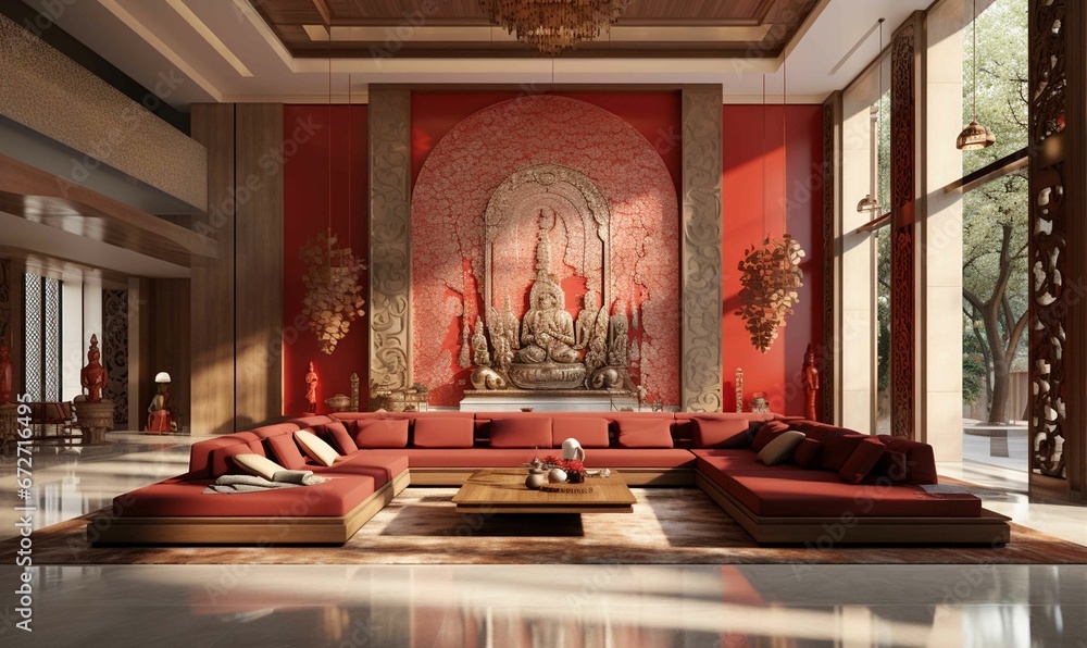 Luxurious mansion with opulent entrance hall and elegant interior ...