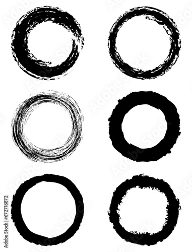 Set of buttons. Vector graphic elements for design. Round buttons. Painted frames. Seal stamp, imprint