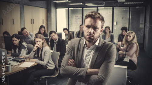 Office workers showing disinterest and lack of motivation