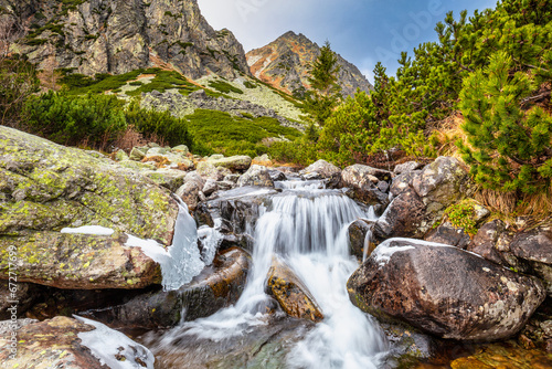 Wild creek in The Mlynicka Valley at late autumn period. The High Tatras National Park, Slovakia, Europe. © Viliam
