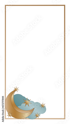 Vintage Gold Retro Rectangle Frame Border Elegant Glamour Wedding, Christmas, New Year Party Decoration Design Element