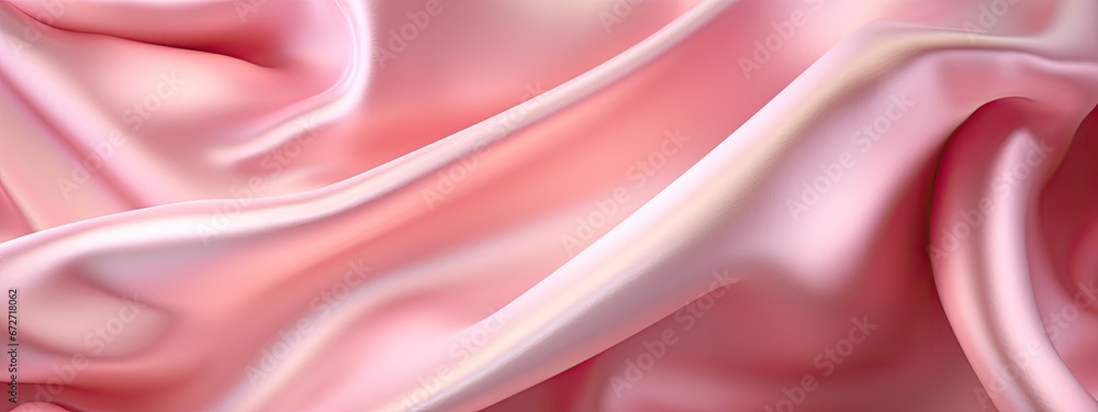 Obraz premium Abstract 3D silk satin pink Wallpaper Black Background V1