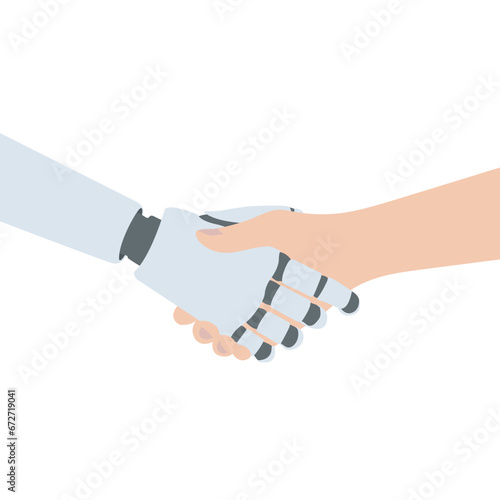 human and artificial intelligence robot hands