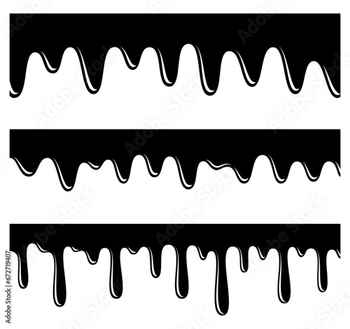 Set of Dripping Paint Vector