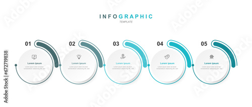 Design template infographic vector element with 5 step process 