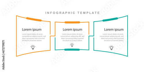 Modern design template infographic for business presentation with 3 step process 