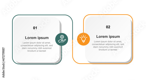 2 step line infographic template vector element 