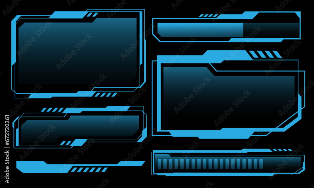 Hud frames blue user interface elements design modern technology ...