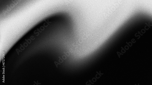 4K Grainy monochrome background with noise. Dark and deep waves gradient background.