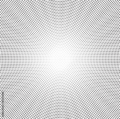 Halftone gradient sun rays pattern. abstract halftone vector dots background. monochrome dots pattern. pop art  comic small dots. star rays halftone poster. shine  explosion. sunrise rays background.