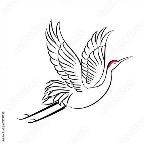 Storks, known for their graceful flight and symbolizing new beginnings, are beautifully depicted in this design. suitable for tattoo idea, mug, sticker, t-shirt, decoration, etcEps 10