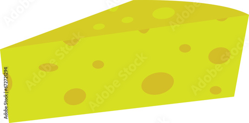 Piece of cheese colored. French cheese on white background.