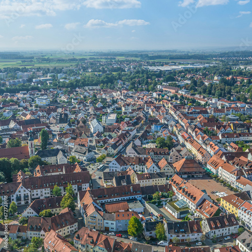 Luftbild Neuburg an der Donau, Blick in die Innenstadt 