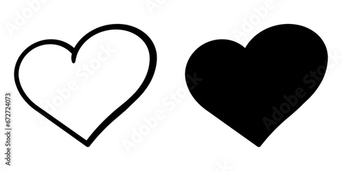 ofvs490 OutlineFilledVectorSign ofvs - heart vector icon . love sign . calligraphic - romantic . isolated transparent . black outline and filled version . AI 10 / EPS 10 / PNG . g11833 photo