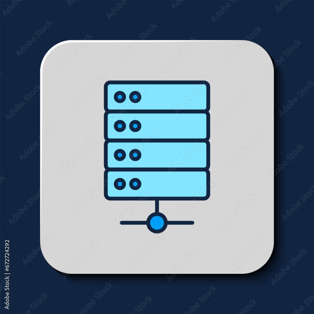 Filled outline Server, Data, Web Hosting icon isolated on blue background. Vector Filled outline Server, Data, Web Hosting icon isolated on blue background. Vector