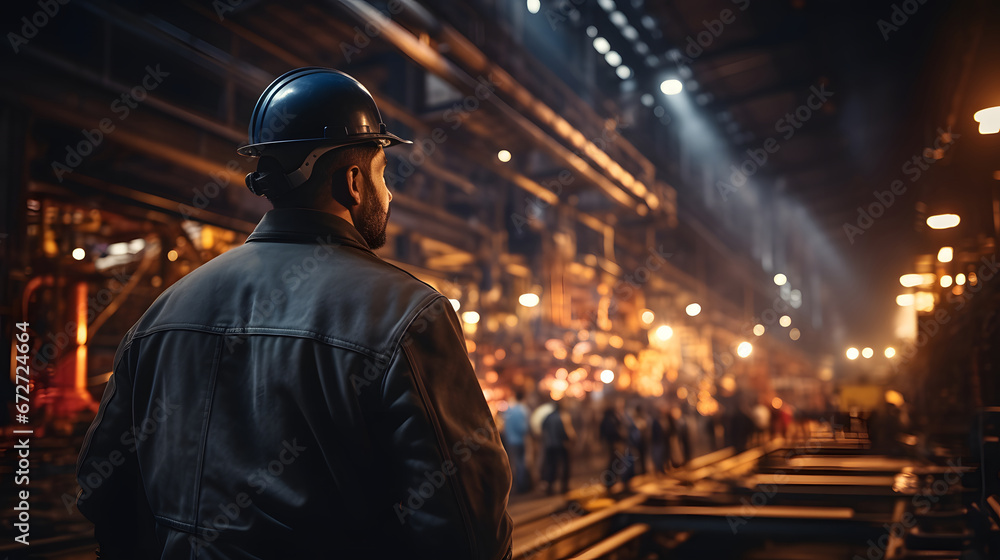 worker at work, Engineer Technician Watching Team of Workers on High Steel Platform. worker at work, Engineer Technician Watching Team of Workers on High Steel Platform.