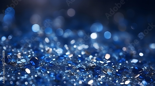 blue glitter vintage lights background. defocused shimmer royal blue sparkle