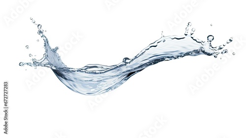 Abstract blue drawing of water droplet falling on white background.