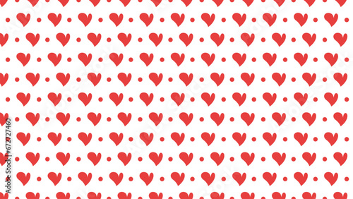 Pattern with red hearts