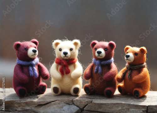Christmas bears made from needle felting © cggold