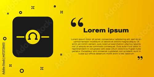 Black Ohmmeter icon isolated on yellow background. Vector