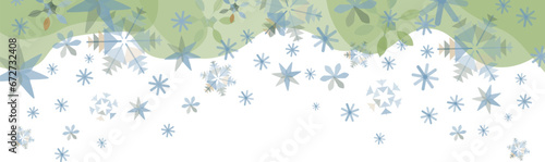 Wallpaper Mural クリスマスに使える緑色背景の雪の結晶のベクターフレーム画像 Torontodigital.ca