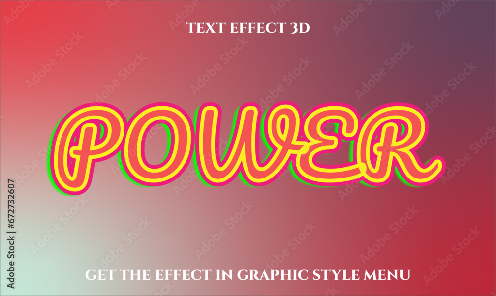 Power text Effect 3d