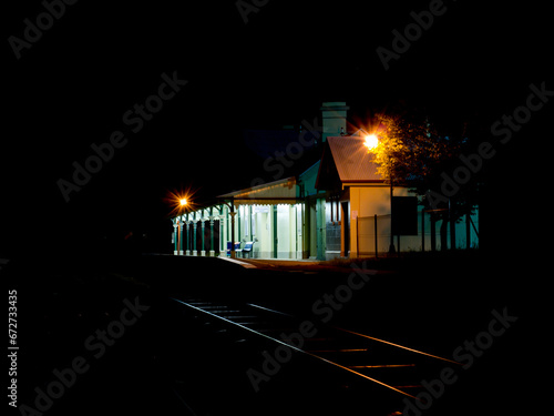 Uralla Railway Station at night photo