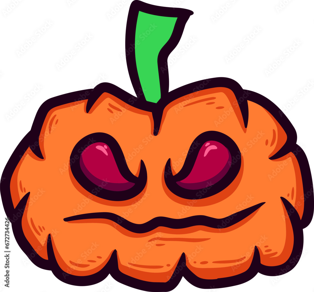 Pumpkin Angry Vector Illustration Pumpkin Angry Vector Illustration