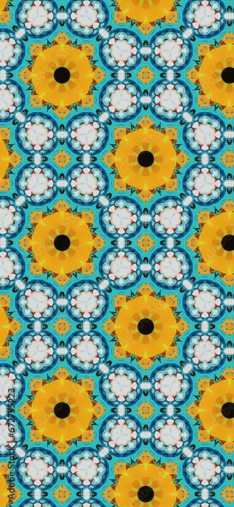 AI generated illustration of a vibrant kaleidoscopic background for wallpapers