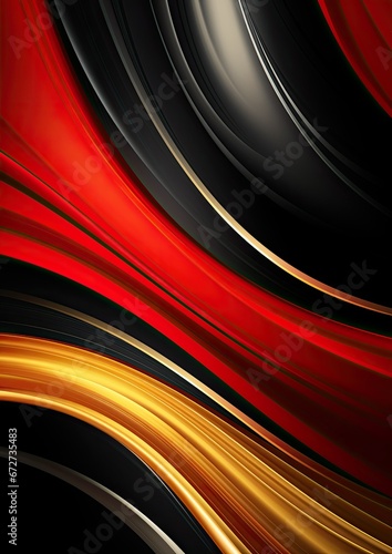 Abstract red circular design with diagonal line and textured pattern.