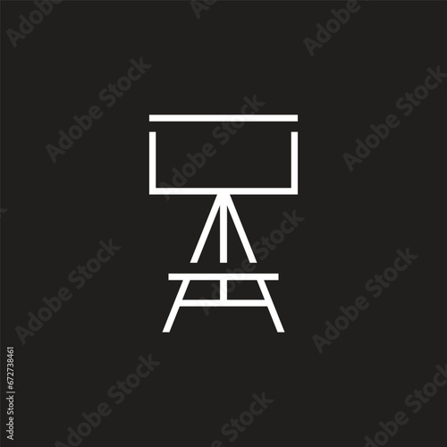 Wooden easel with blank canvas ,wooden easel icon, painting icon vector.