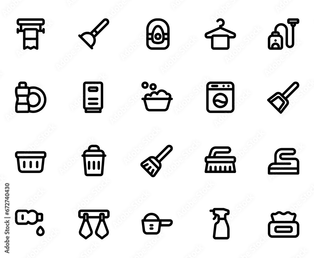 Housekeeping Line Icons Housekeeping Line Icons