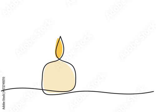 Vector illustration in minimalism with a stylized candle