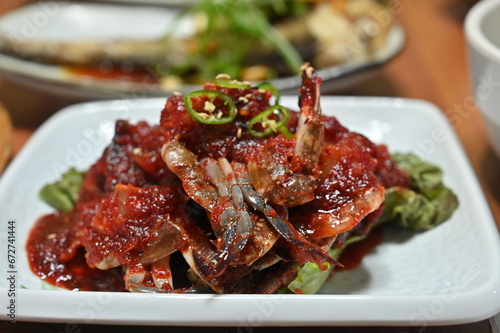 Korea food Spicy Marinated Crab 