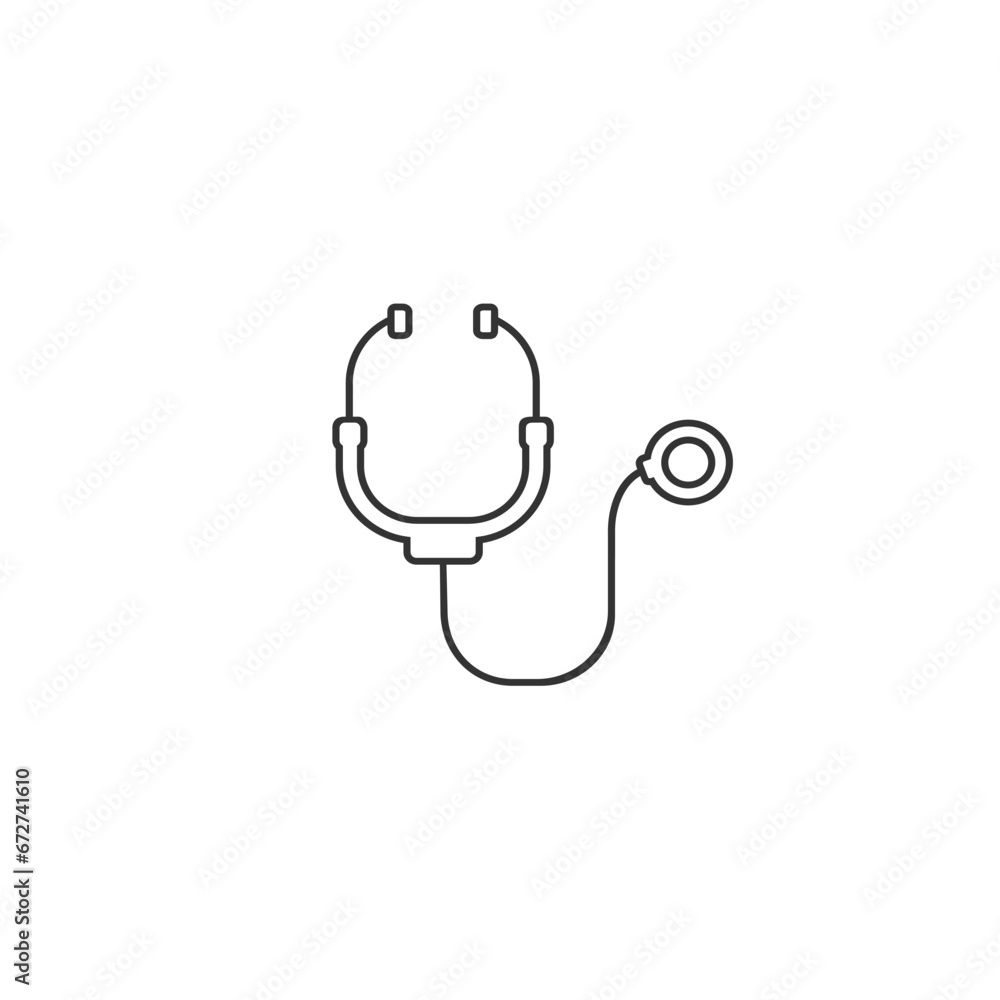 Abstract medical icon with stethescope, vector illustration on white background Abstract medical icon with stethescope, vector illustration on white background
