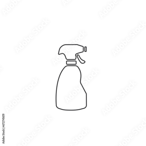 Anti-Bacterial Alcohol Agent, Sanitizer,  Bottle Spray Flat Style Vector Icon
