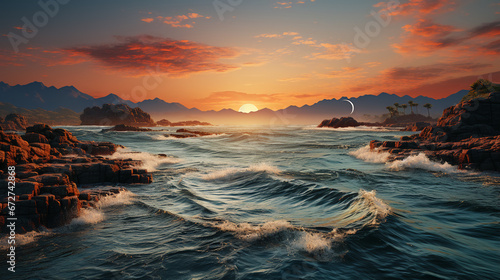 breathtaking landscape sea and waves background 16 9 widescreen backdrop wallpapers
