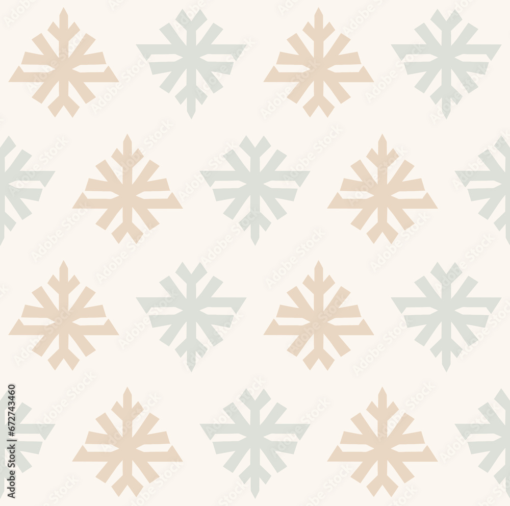 Simple Christmas seamless pattern with geometric motifs. Snowflakes and circles with different ornaments. Retro textile collection. On white background Simple Christmas seamless pattern with geometric motifs. Snowflakes and circles with different ornaments. Retro textile collection. On white background
