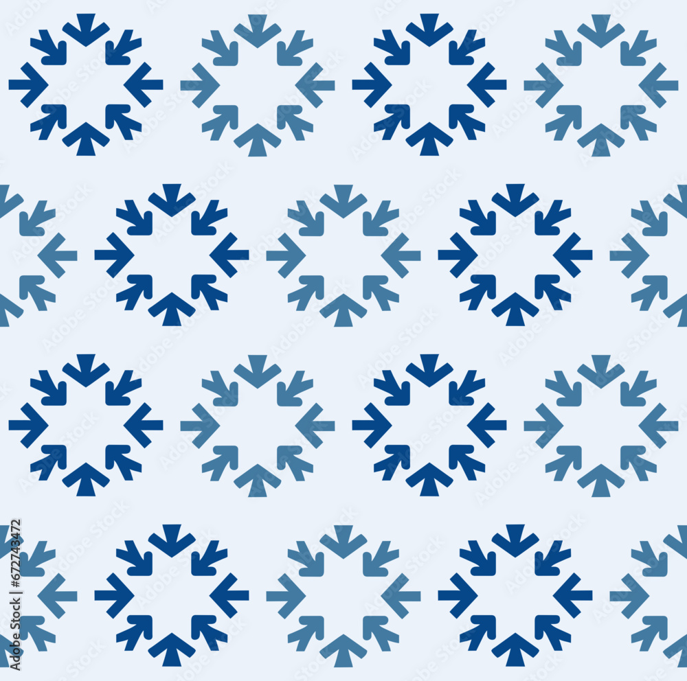 Simple Christmas seamless pattern with geometric motifs. Snowflakes and circles with different ornaments. Retro textile collection. On white background Simple Christmas seamless pattern with geometric motifs. Snowflakes and circles with different ornaments. Retro textile collection. On white background