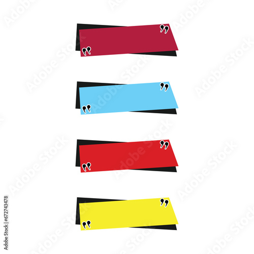 Modern quote banner colored vector.