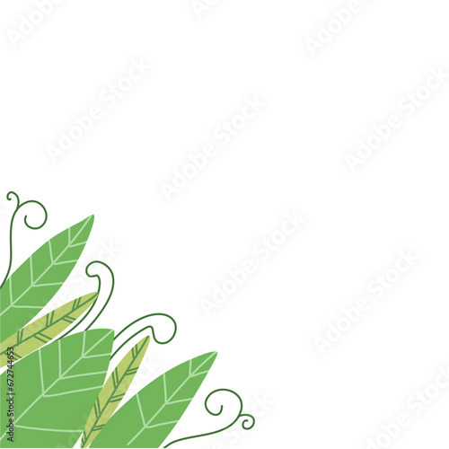Green Border Wtih Plants dan Leaves