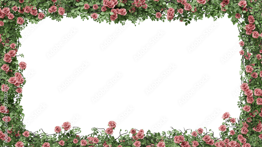 Cute bright pink flower leaf frame on a transparent background Cute bright pink flower leaf frame on a transparent background