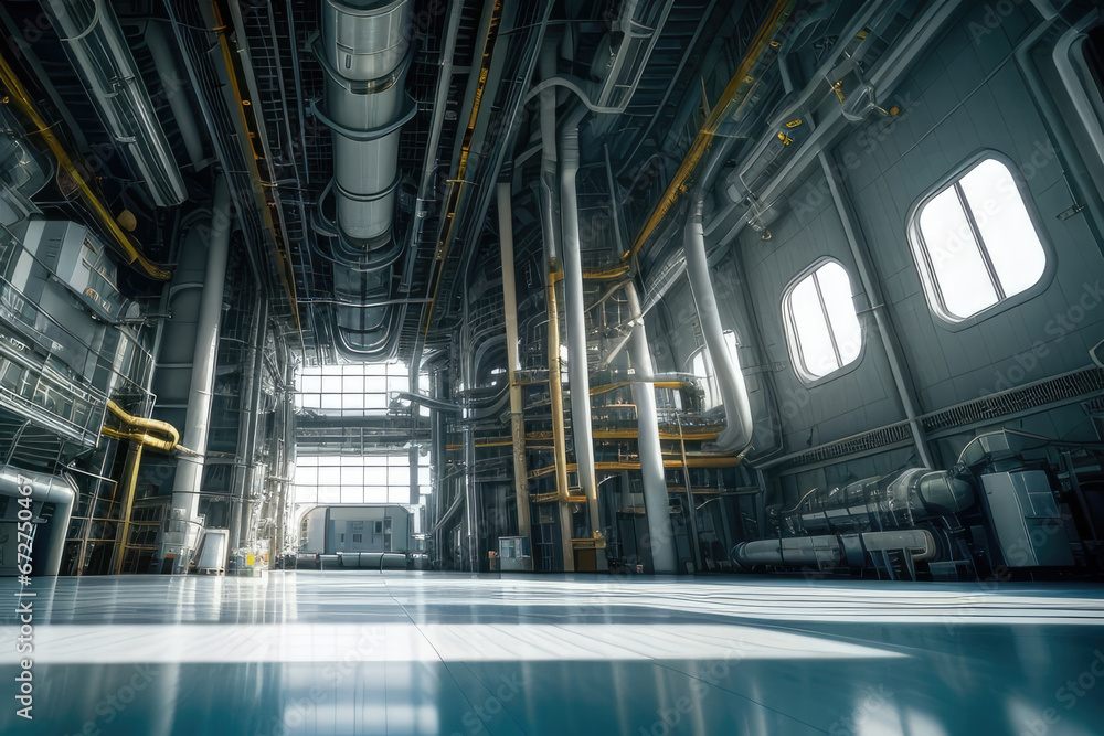 Inside a nuclear reactor in a power plant or science institute