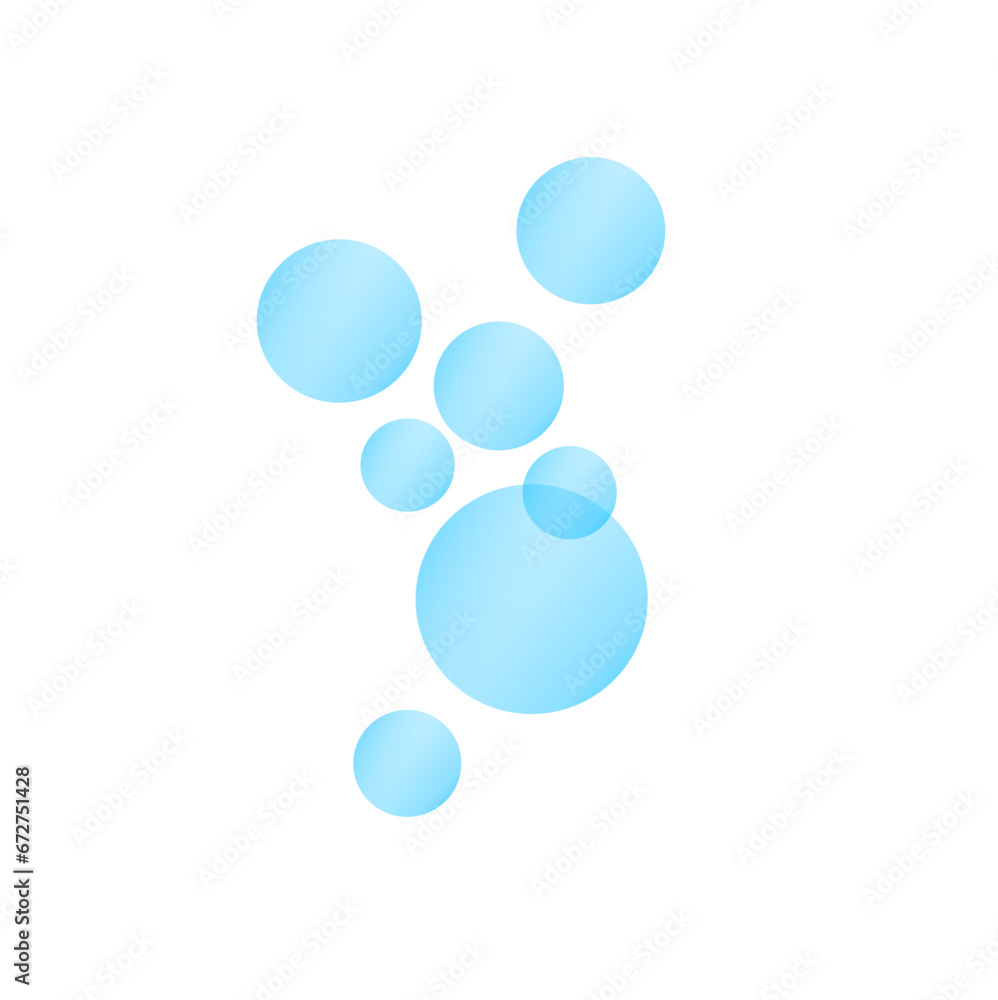 Blue fizzing air bubbles under flowing water Blue fizzing air bubbles under flowing water