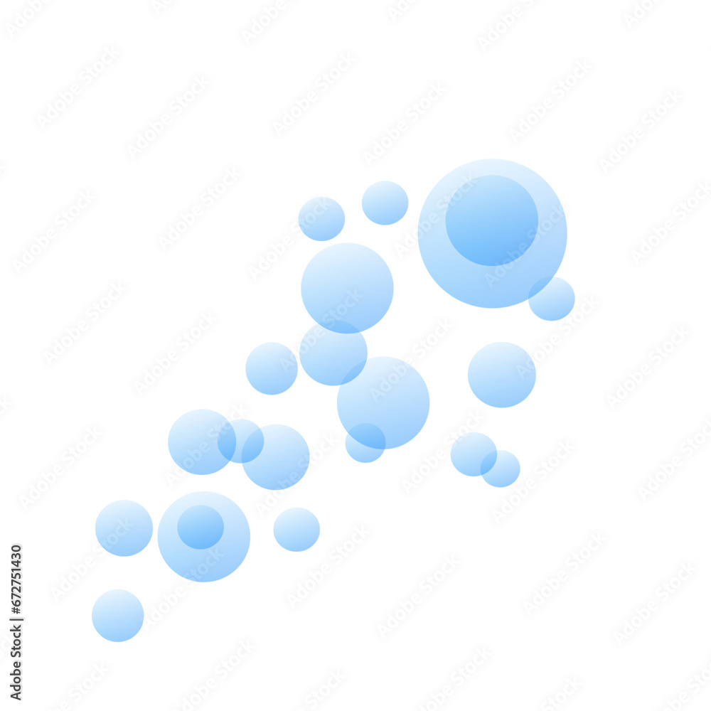 Blue fizzing air bubbles under flowing water Blue fizzing air bubbles under flowing water